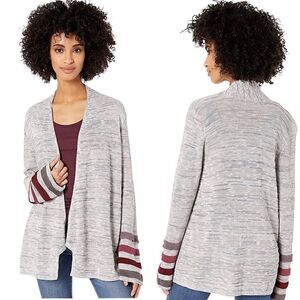 NIC + Zoe Ombré Cuff Gray Space Dye Cardigan Size S
